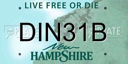 DIN31B New Hampshire License Plate