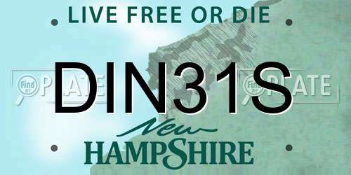 DIN31S New Hampshire License Plate
