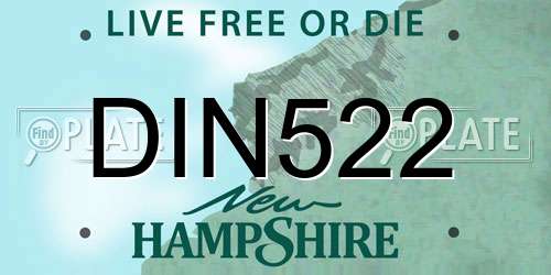 DIN522 New Hampshire License Plate