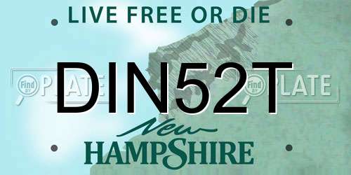 DIN52T New Hampshire License Plate