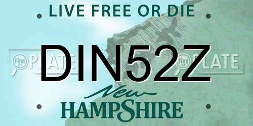 DIN52Z New Hampshire License Plate