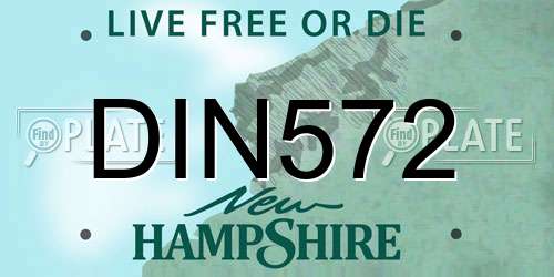 DIN572 New Hampshire License Plate