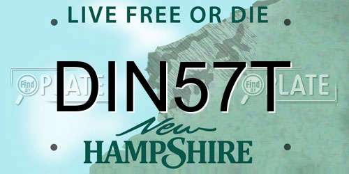DIN57T New Hampshire License Plate