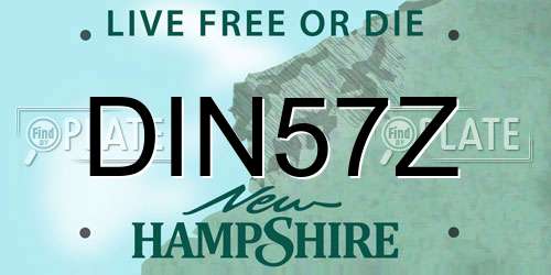 DIN57Z New Hampshire License Plate