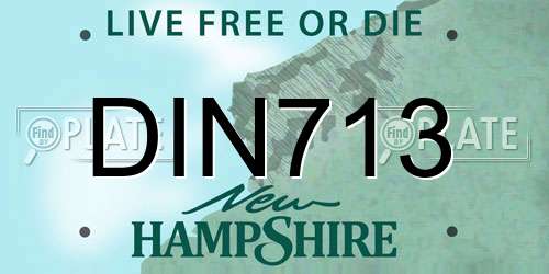 DIN713 New Hampshire License Plate