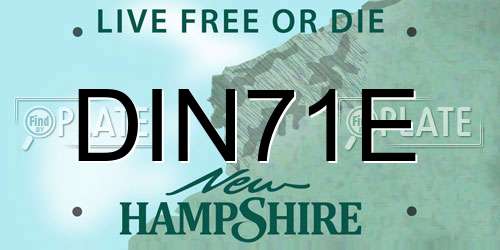 DIN71E New Hampshire License Plate