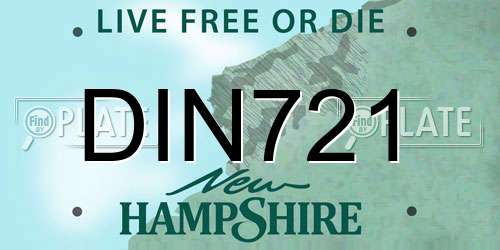 DIN721 New Hampshire License Plate