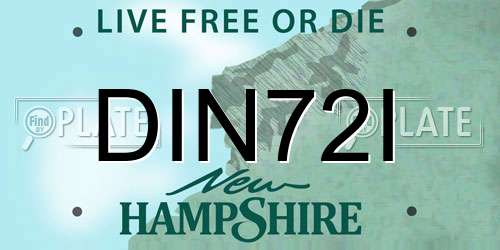 DIN72I New Hampshire License Plate