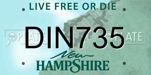 DIN735 New Hampshire License Plate