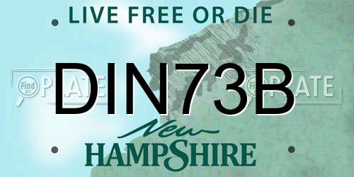 DIN73B New Hampshire License Plate