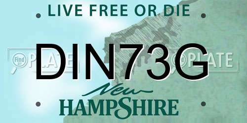 DIN73G New Hampshire License Plate