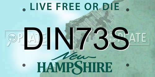 DIN73S New Hampshire License Plate