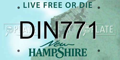DIN771 New Hampshire License Plate