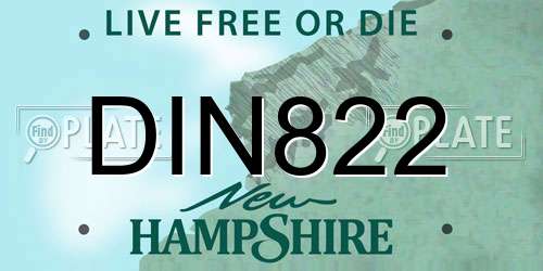 DIN822 New Hampshire License Plate