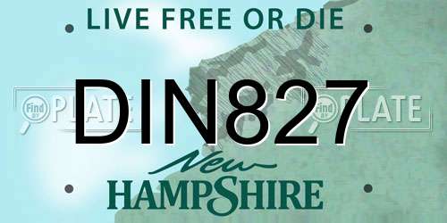 DIN827 New Hampshire License Plate