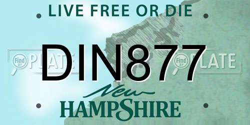DIN877 New Hampshire License Plate