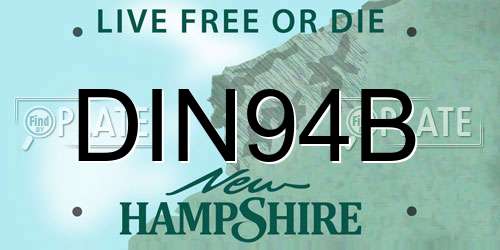 DIN94B New Hampshire License Plate