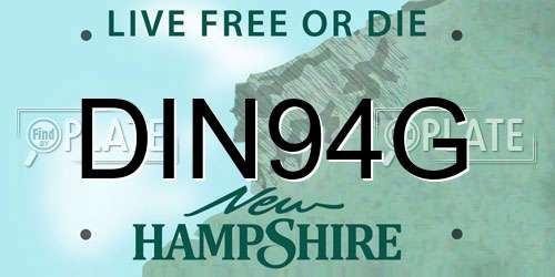 DIN94G New Hampshire License Plate