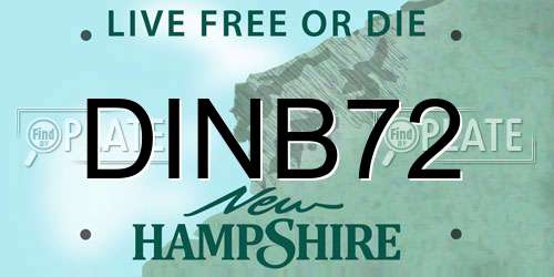 DINB72 New Hampshire License Plate