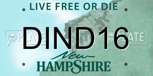 DIND16 New Hampshire License Plate