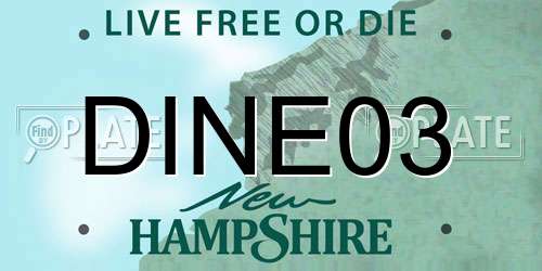 DINE03 New Hampshire License Plate