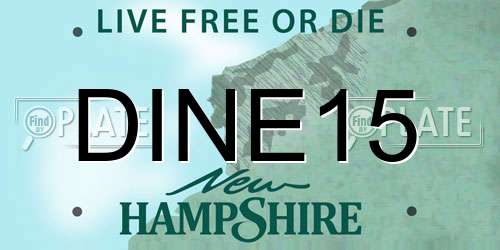 DINE15 New Hampshire License Plate