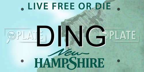 DING New Hampshire License Plate