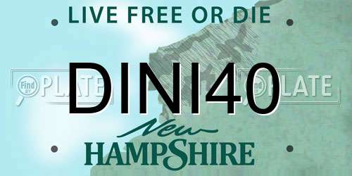 DINI40 New Hampshire License Plate