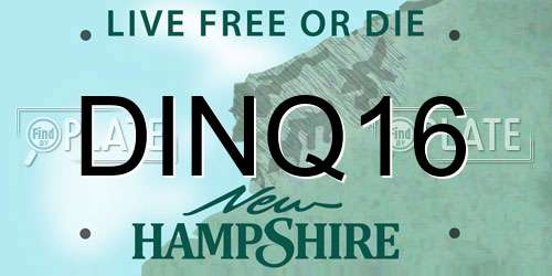 DINQ16 New Hampshire License Plate
