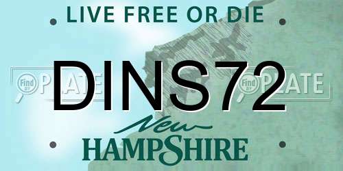 DINS72 New Hampshire License Plate