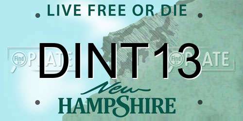 DINT13 New Hampshire License Plate