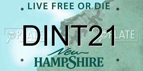 DINT21 New Hampshire License Plate