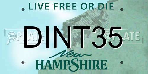 DINT35 New Hampshire License Plate