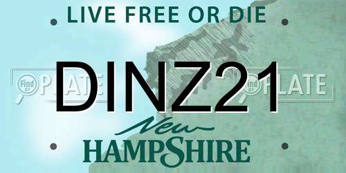 DINZ21 New Hampshire License Plate