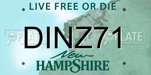 DINZ71 New Hampshire License Plate