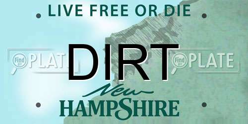 DIRT New Hampshire License Plate