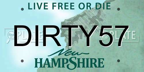 DIRTY57 New Hampshire License Plate