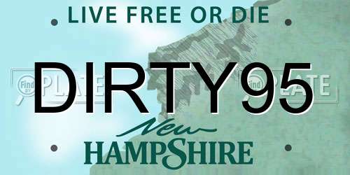 DIRTY95 New Hampshire License Plate