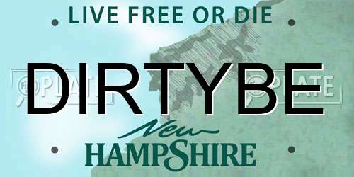 DIRTYBE New Hampshire License Plate
