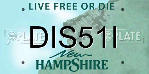 DIS51I New Hampshire License Plate