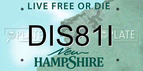 DIS81I New Hampshire License Plate