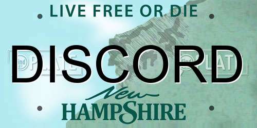 DISCORD New Hampshire License Plate