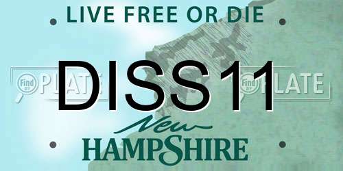 DISS11 New Hampshire License Plate