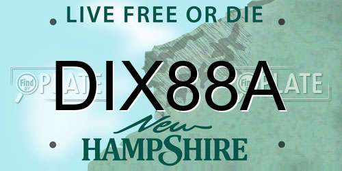 DIX88A New Hampshire License Plate