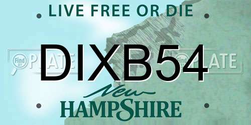 DIXB54 New Hampshire License Plate