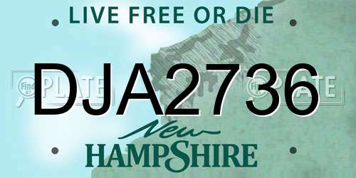 DJA2736 New Hampshire License Plate