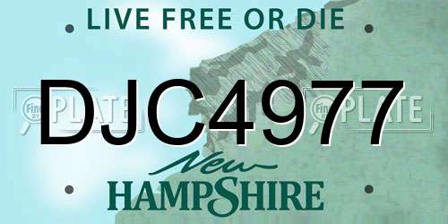 DJC4977 New Hampshire License Plate