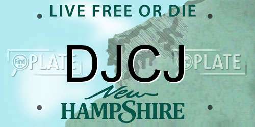 DJCJ New Hampshire License Plate