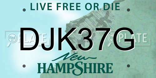 DJK37G New Hampshire License Plate