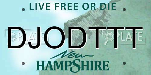 DJODTTT New Hampshire License Plate